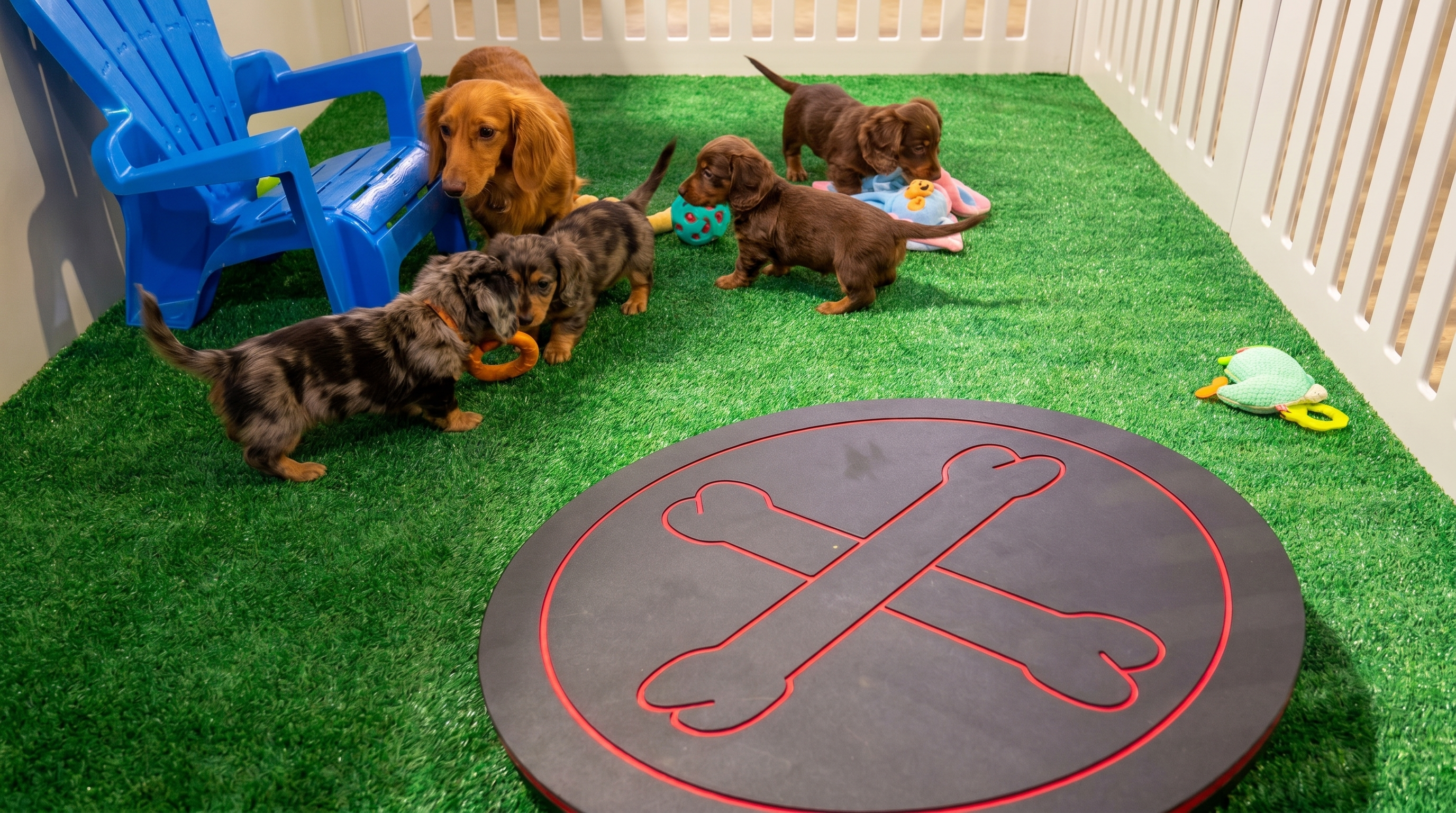 Puppy socializing with littermates before home ready date