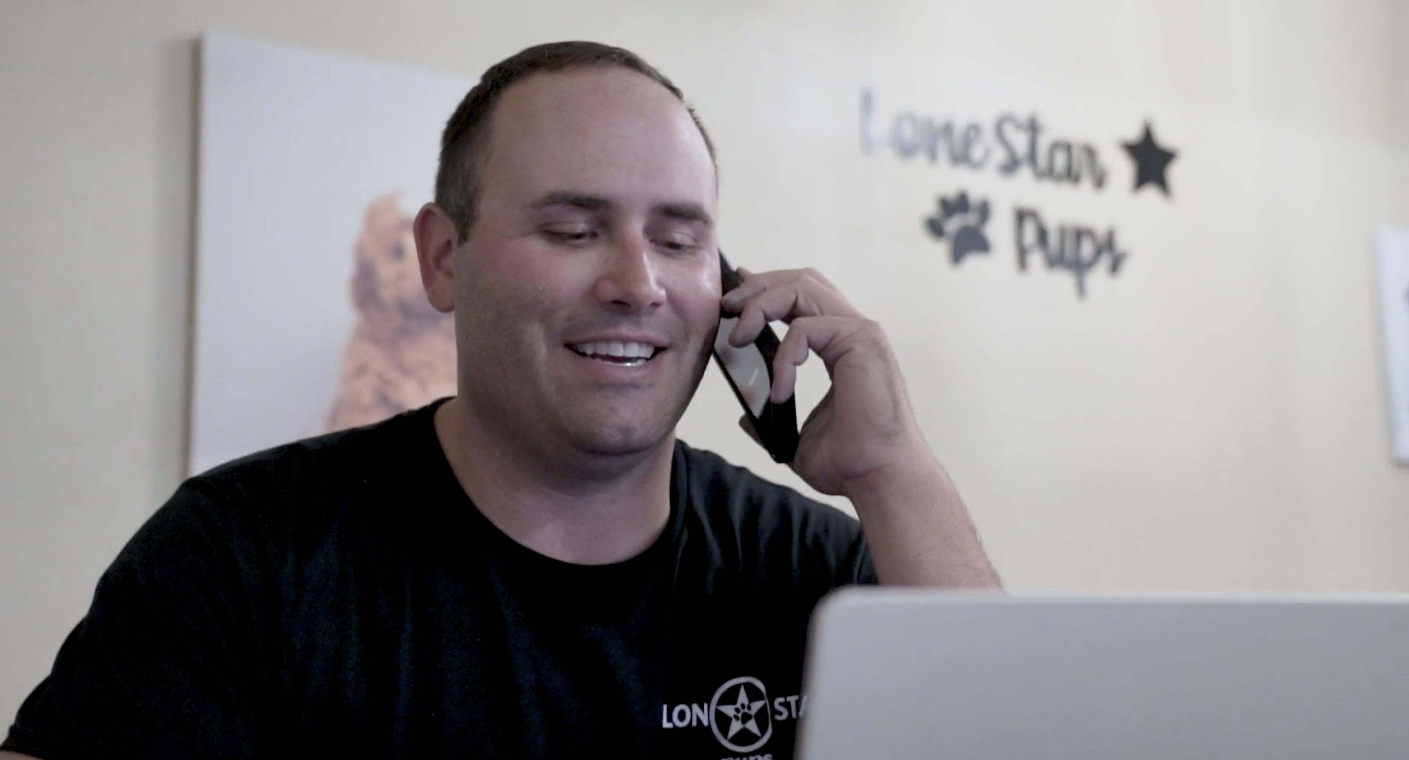 lone star pups customer service employee on the phone